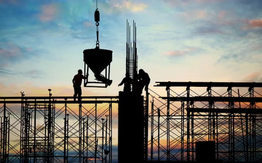 Staalconstructie in aanbouw